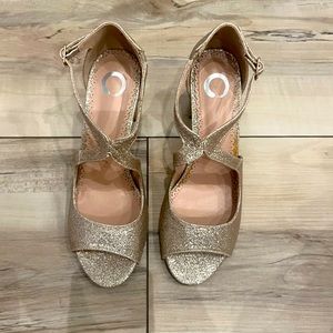 Journee Collection size 7.5 glitter heels.  Worn once for a wedding.  Gorgeous!